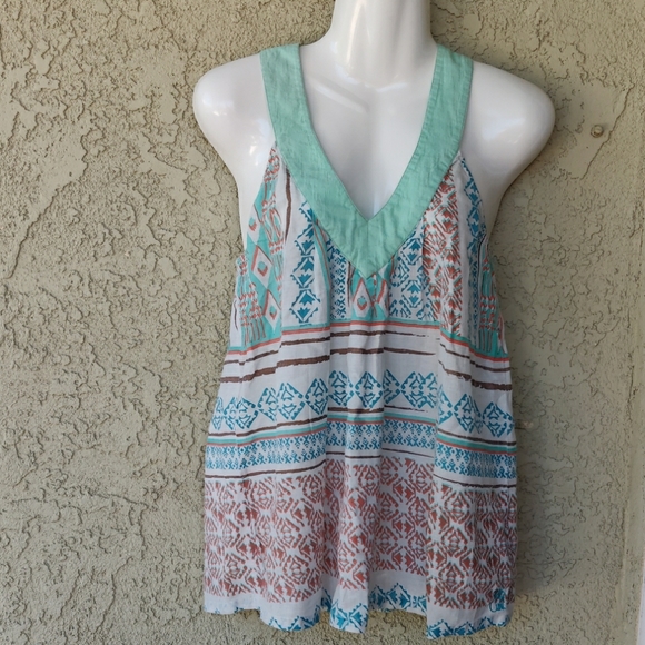 Rip Curl Tops - Rip Curl  Aztec print halter keyhole back tank